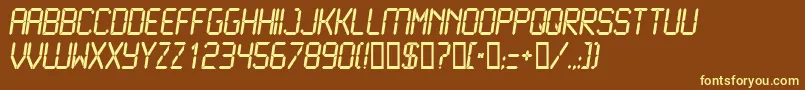 Шрифт LCD N    – жёлтые шрифты на коричневом фоне