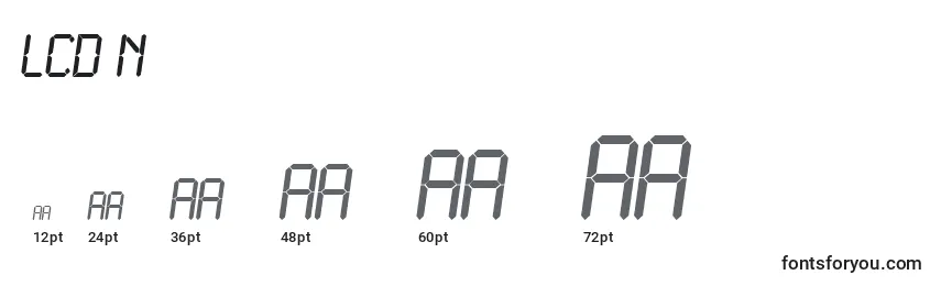 Размеры шрифта LCD N   