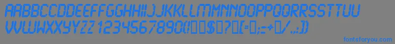 フォントLCD U    – 灰色の背景に青い文字