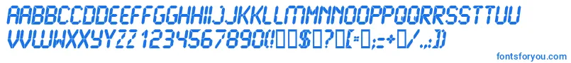 LCD U    Font – Blue Fonts on White Background