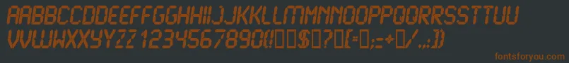 LCD U    Font – Brown Fonts on Black Background