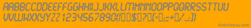 LCD U   -Schriftart – Graue Schriften auf orangefarbenem Hintergrund