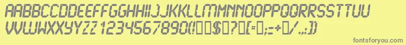 LCD U    Font – Gray Fonts on Yellow Background
