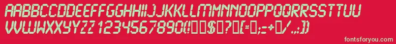 LCD U    Font – Green Fonts on Red Background