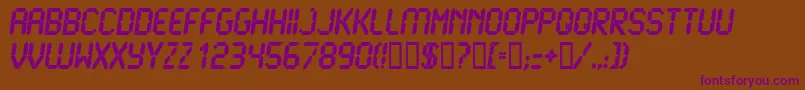 LCD U    Font – Purple Fonts on Brown Background