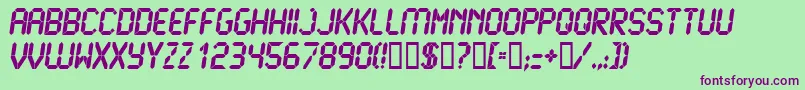 LCD U    Font – Purple Fonts on Green Background