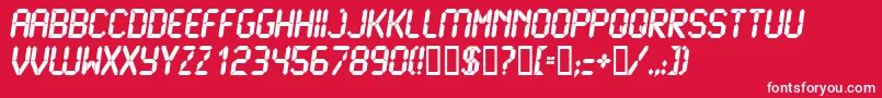 LCD U    Font – White Fonts on Red Background