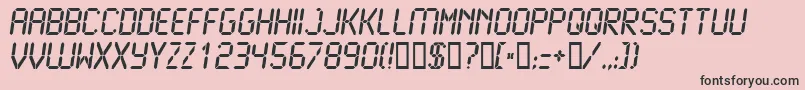 LCD2B   -Schriftart – Schwarze Schriften auf rosa Hintergrund