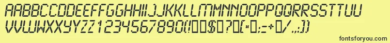 LCD2B   -Schriftart – Schwarze Schriften auf gelbem Hintergrund
