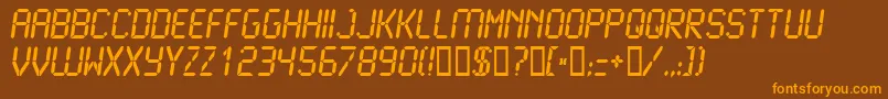 Шрифт LCD2B    – оранжевые шрифты на коричневом фоне