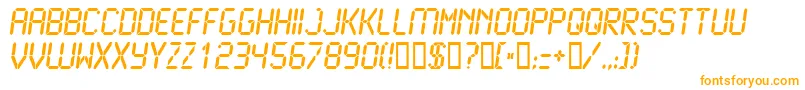 LCD2B   -Schriftart – Orangefarbene Schriften auf weißem Hintergrund