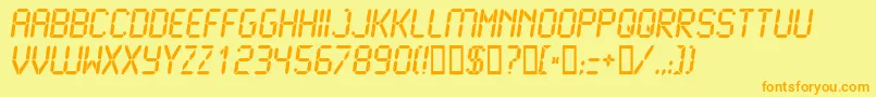 Шрифт LCD2B    – оранжевые шрифты на жёлтом фоне