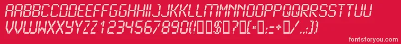 LCD2B   -Schriftart – Rosa Schriften auf rotem Hintergrund