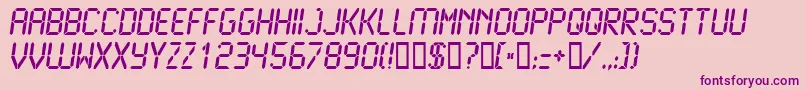 LCD2B   -Schriftart – Violette Schriften auf rosa Hintergrund