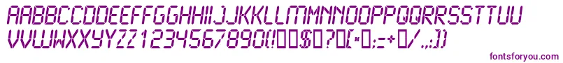LCD2B   -Schriftart – Violette Schriften auf weißem Hintergrund