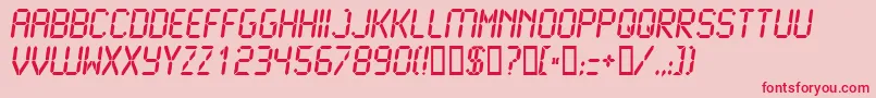 LCD2B   -Schriftart – Rote Schriften auf rosa Hintergrund