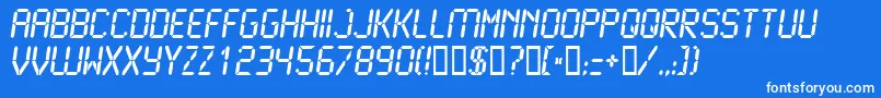 LCD2B   -Schriftart – Weiße Schriften auf blauem Hintergrund