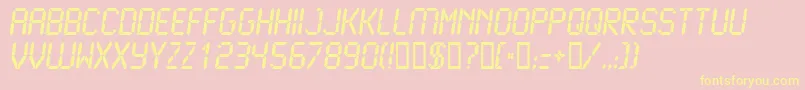 Шрифт LCD2B    – жёлтые шрифты на розовом фоне