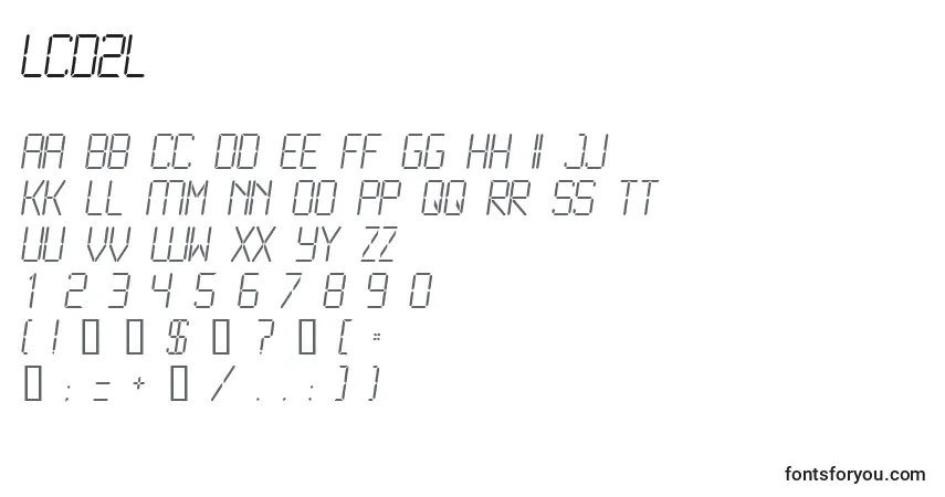 A fonte LCD2L    (132334) – alfabeto, números, caracteres especiais