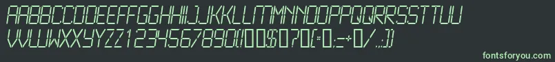 LCD2L   -fontti – vihreät fontit mustalla taustalla