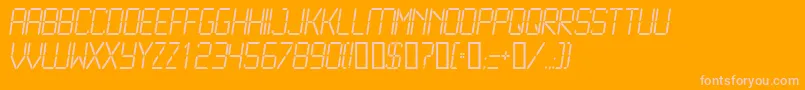 LCD2L   -Schriftart – Rosa Schriften auf orangefarbenem Hintergrund