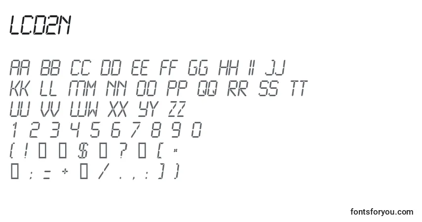 LCD2N    (132335)フォント–アルファベット、数字、特殊文字