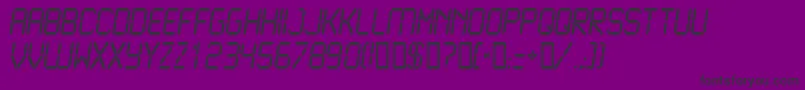 LCD2N   -fontti – mustat fontit violetilla taustalla