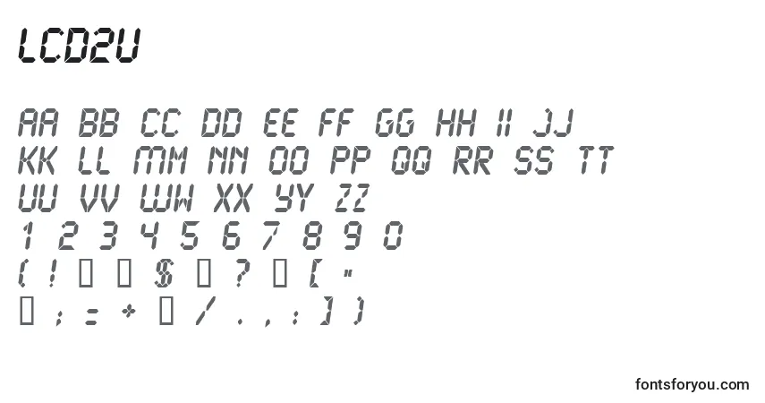 A fonte LCD2U    (132336) – alfabeto, números, caracteres especiais