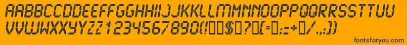 LCD2U   -Schriftart – Schwarze Schriften auf orangefarbenem Hintergrund