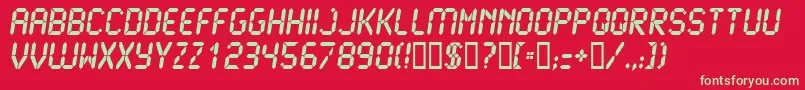 Шрифт LCD2U    – зелёные шрифты на красном фоне