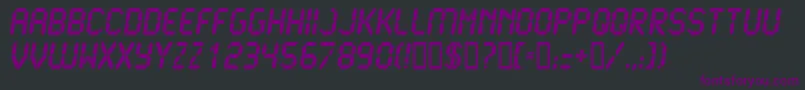 Weitere Informationen zur LCD2U -Schriftart LCD2U -Schriftart – Violette Schriften auf schwarzem Hintergrund