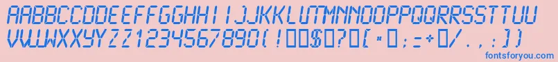 LCDM2B   Font – Blue Fonts on Pink Background