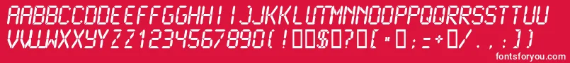 LCDM2B   Font – White Fonts on Red Background