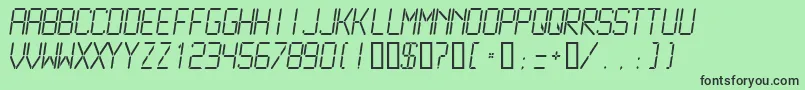 フォントLCDM2L   – 緑の背景に黒い文字