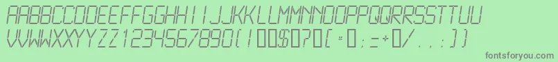 フォントLCDM2L   – 緑の背景に灰色の文字