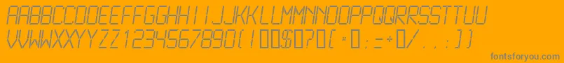 LCDM2L  -fontti – harmaat kirjasimet oranssilla taustalla