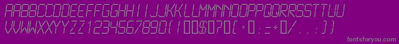 LCDM2L  -Schriftart – Graue Schriften auf violettem Hintergrund