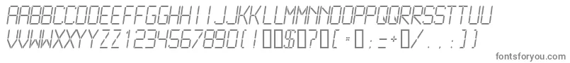 フォントLCDM2L   – 白い背景に灰色の文字