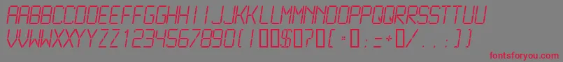 フォントLCDM2L   – 赤い文字の灰色の背景