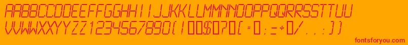 Шрифт LCDM2L   – красные шрифты на оранжевом фоне