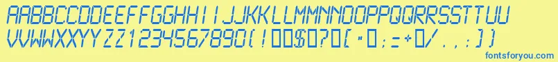 LCDM2N   Font – Blue Fonts on Yellow Background