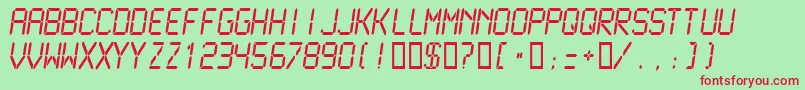 LCDM2N   Font – Red Fonts on Green Background