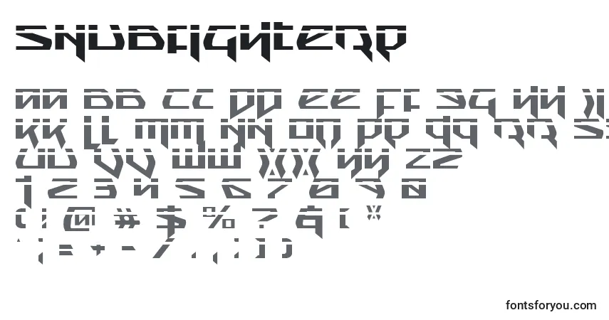 Schriftart Snubfighterp – Alphabet, Zahlen, spezielle Symbole