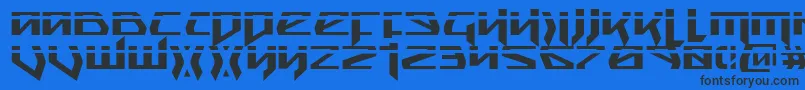 フォントSnubfighterp – 黒い文字の青い背景