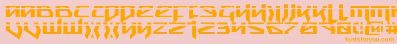 Snubfighterp-Schriftart – Orangefarbene Schriften auf rosa Hintergrund