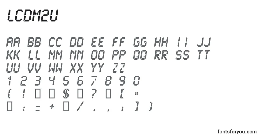 A fonte LCDM2U   (132340) – alfabeto, números, caracteres especiais