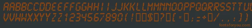LCDM2U  -fontti – ruskeat fontit mustalla taustalla