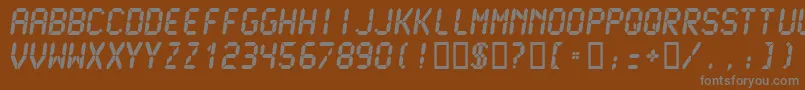 フォントLCDM2U   – 茶色の背景に灰色の文字