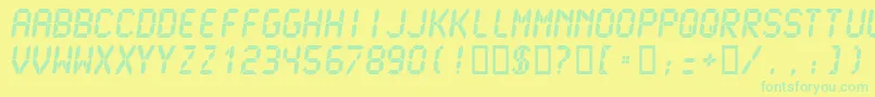 LCDM2U   Font – Green Fonts on Yellow Background