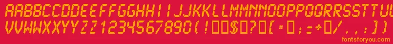 LCDM2U   Font – Orange Fonts on Red Background